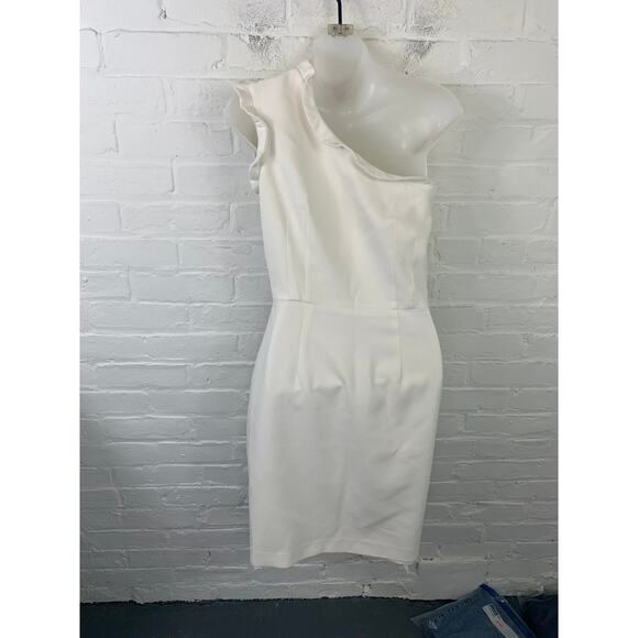 Black Halo Women's One Shoulder Pravella Dress Sleeveless White Size 6 NWT - Picture 2 of 5